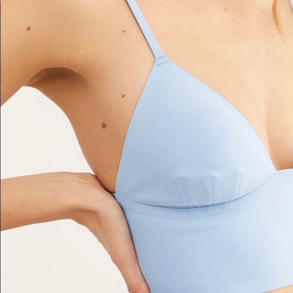 2 Piece Free People S Bralette Bundle Lot Blue Lace Longline Bra Lingerie NWT - Picture 6 of 12